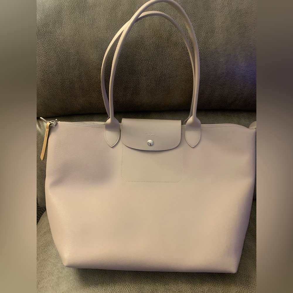 Longchamp canvas coated large tote
